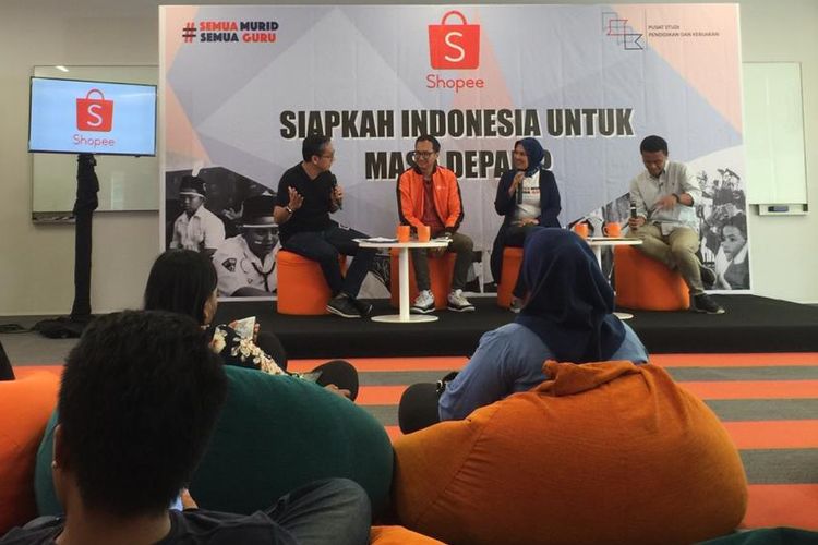 Komunitas Semua Murid Semua Guru (SMSG) dan perusahaan e-commerce Shoope dengan tema Siapkah Indonesia untuk Masa Depan? (6/4/2019).