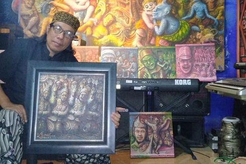 Pelukis Asal Jombang Donasikan Hasil Penjualan Lukisan untuk Korban Erupsi Gunung Semeru