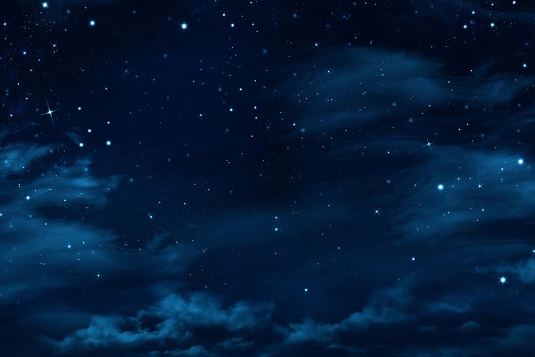 Ilustrasi langit malam hari tampak berwarna hitam.