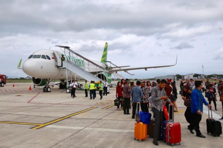 Penerbangan perdana internasional Citilink rute Banyuwangi-Kuala Lumpur, Rabu (19/12/2018).