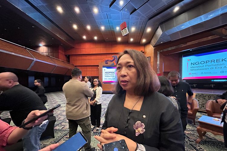 Deputi Bidang Pemasaran Kementerian Pariwisata Ni Made Ayu Marthini saat ditemui media di Gedung Sapta Pesona, Jakarta Pusat, Jumat (5/6/2026).