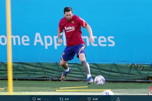 Penampilan Perdana Lionel Messi Saat Mengikuti Latihan Barcelona