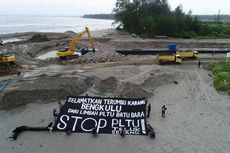 Peringati Hari Bumi, Koalisi Langit Biru Bentangkan Spanduk di Lokasi PLTU Teluk Sepang