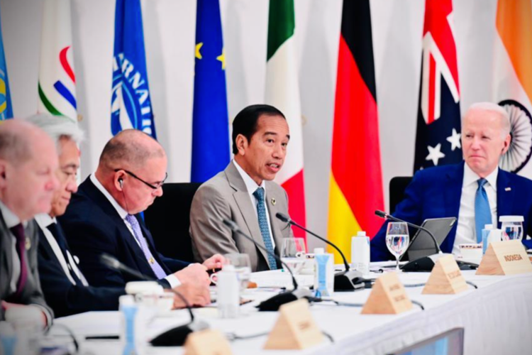 Dalam sesi mitra kerja KTT G7, Presiden Jokowi serukan penghentian kebijakan diskriminatif terutama bagi negara-negara berkembang. 