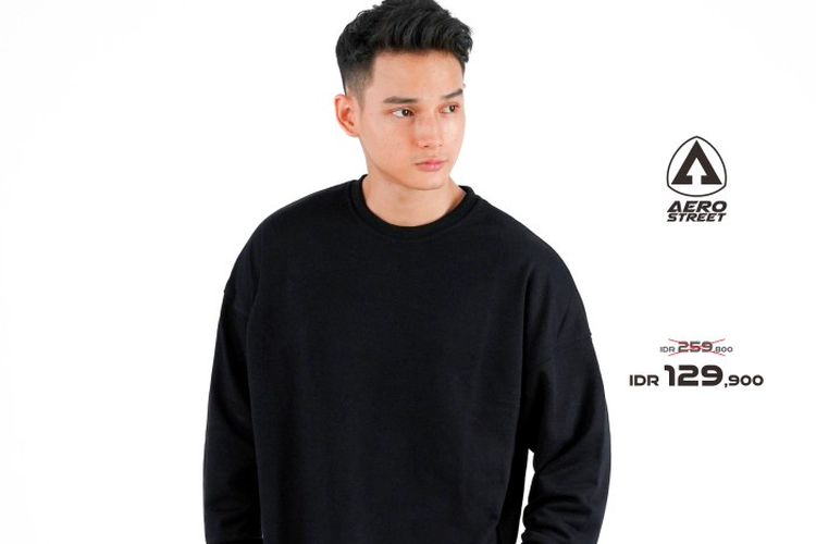 Sweater laki-laki dari merek Aerostreet, rekomendasi sweater lokal yang berkualitas. 