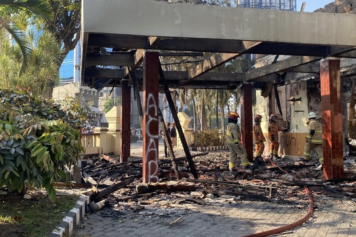 Polsek Tegalsari yang mengalami kerusakan pasca aksi, Selasa (2/9/2025).