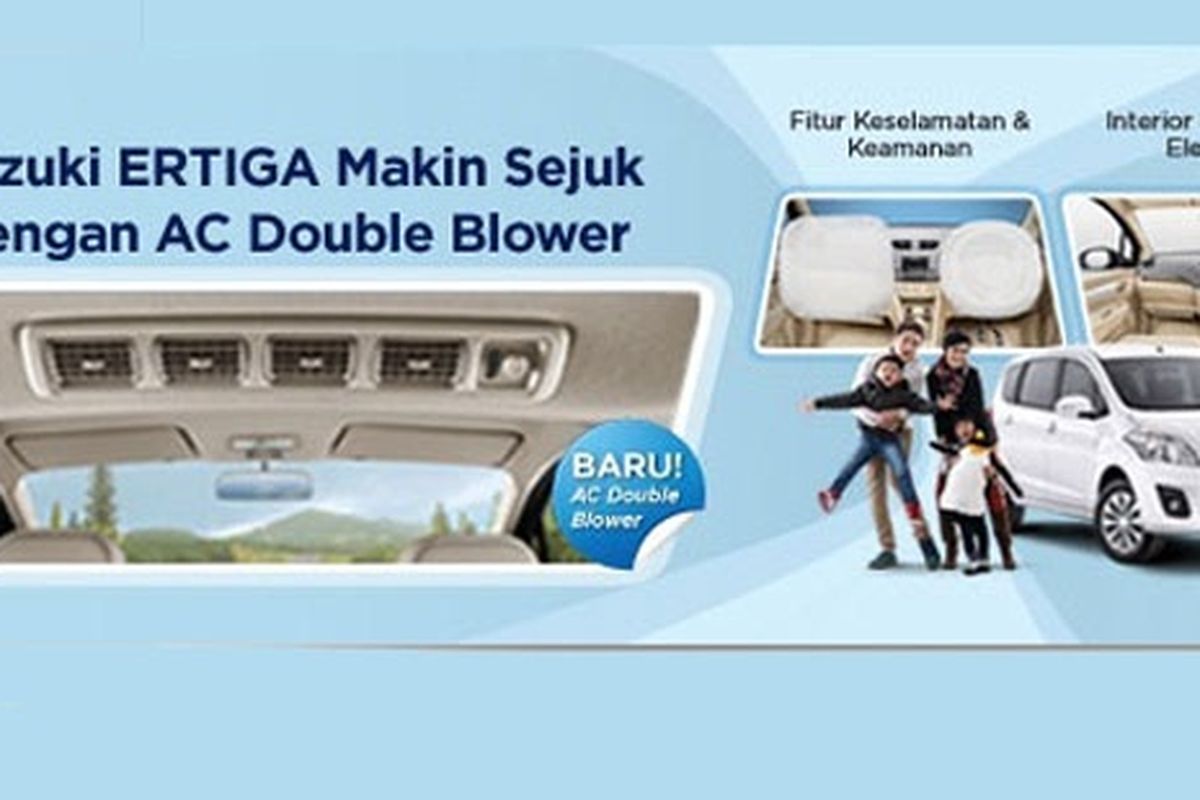 Ertiga kini sudah memasarkan tipe GL dan GX dengan fitur AC double blower.