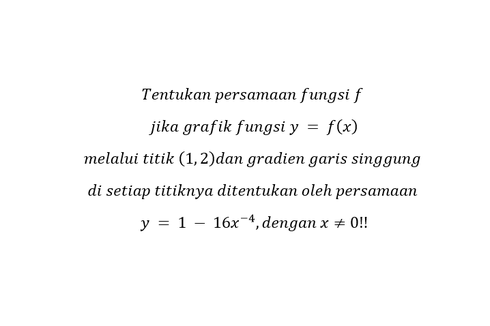 Menentukan Persamaan Fungsi f jika Garis Singgung Ditentukan