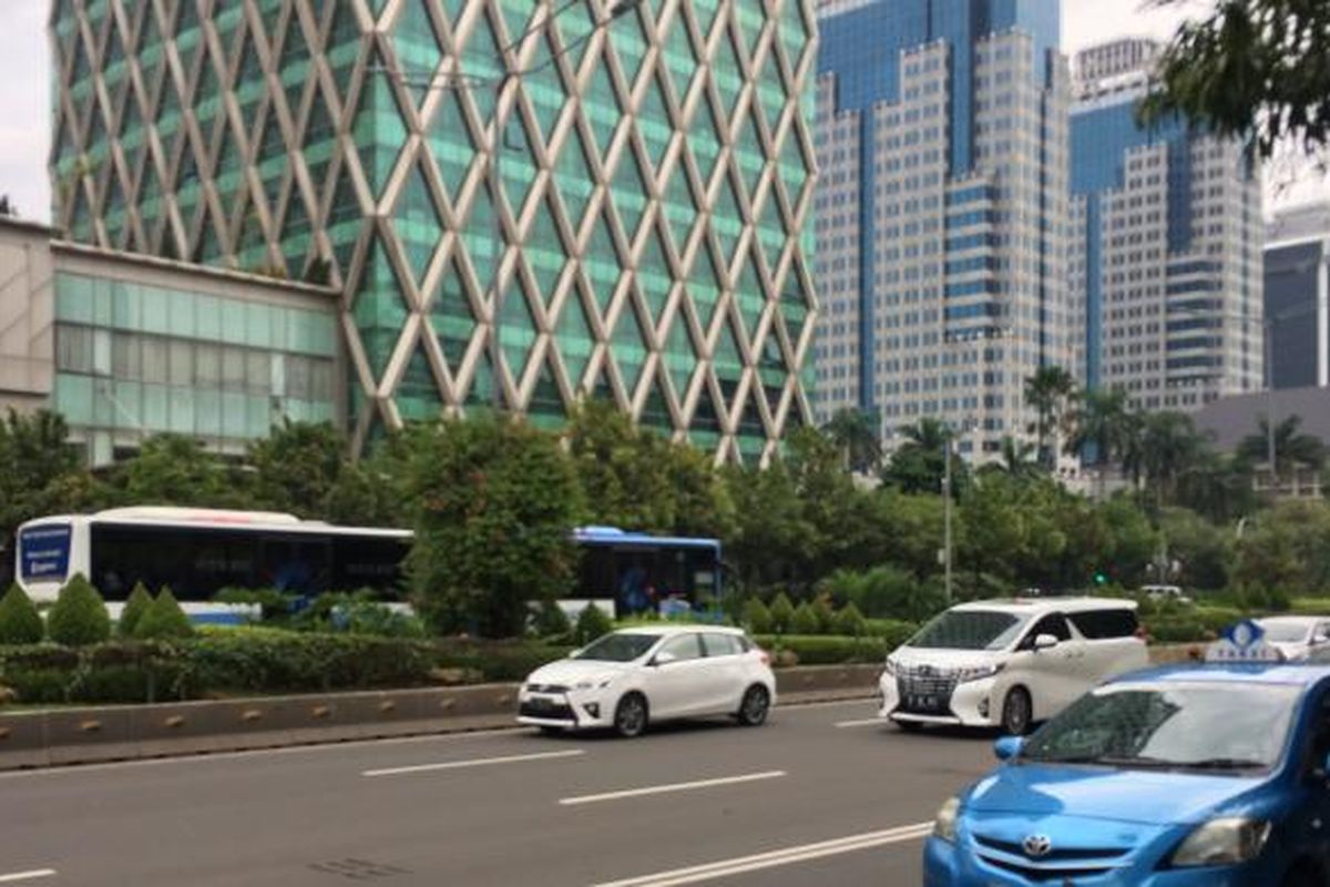 Kawasan perkantoran Jalan MH Thamrin, Jakarta Pusat.