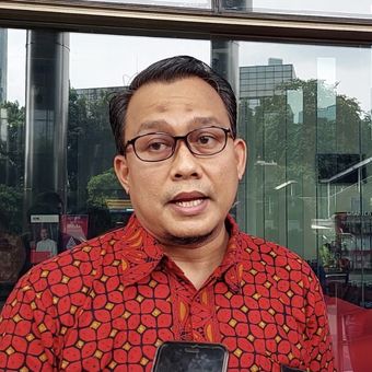 Pelaksana Tugas Juru Bicara KPK Ali Fikri saat ditemui di Gedung Merah Putih KPK, Jakarta, Kamis (23/6/2022).