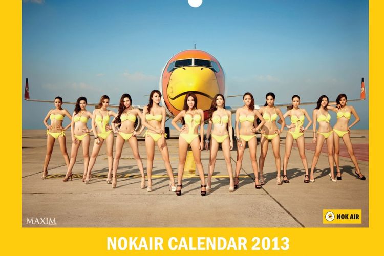 Publikasi maskapai penerbangan Thailand bernama Nok Air pada tahun 2013 yang disebut kontroversial.