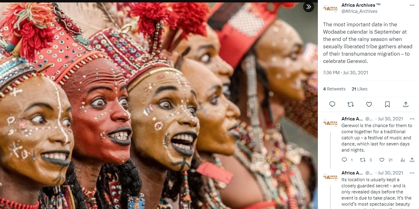 Tradisi Pamer Gigi Putih Suku Wodaabe Niger di Festival Mencuri Istri