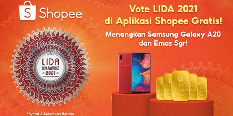 Vote duta LIDA 2021 gratis melalui Shopee