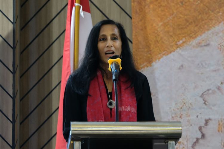 UNFPA Representative Indonesia Anjali Sen dalam acara Peluncuran Laporan Situasi Kependudukan Dunia (State of World Population/SWOP) di Bogor, Jumat (29/7/2022).
