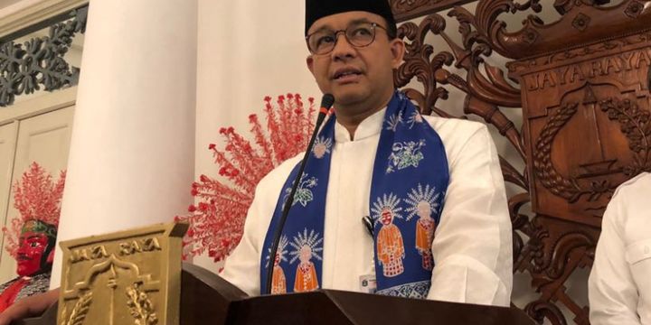 Gubernur DKI Jakarta Anies Baswedan di Balai Kota DKI Jakarta, Jumat (31/8/2018). 