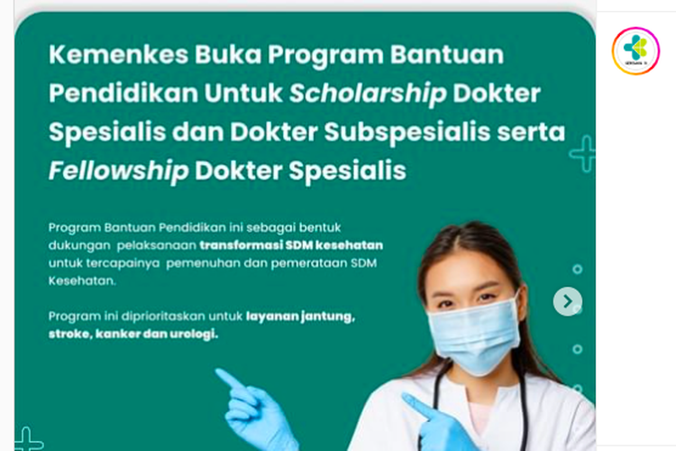 Beasiswa Kemenkes untuk dokter spesialis