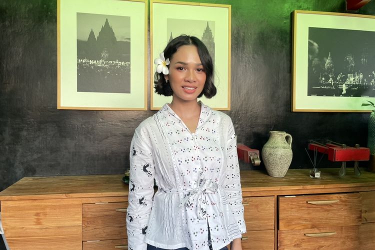 Andien Aisyah dalam jumpa pers di kawasan Condongcatur, Sleman, Yogyakarta, Kamis (30/6/2022). 