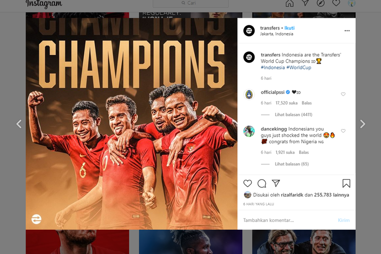 Indonesia juara Piala Dunia online