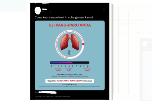 Viral, Video Tes Ketahanan Paru-paru, Validkah? Simak Kata Ahli