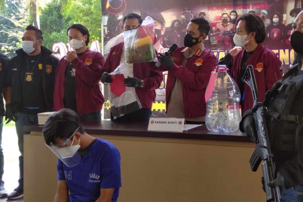 Gelar perkara kasus pembunuhan perempuan hamil di Mapolrestabes Srmarang, Minggu (22/8/2021)