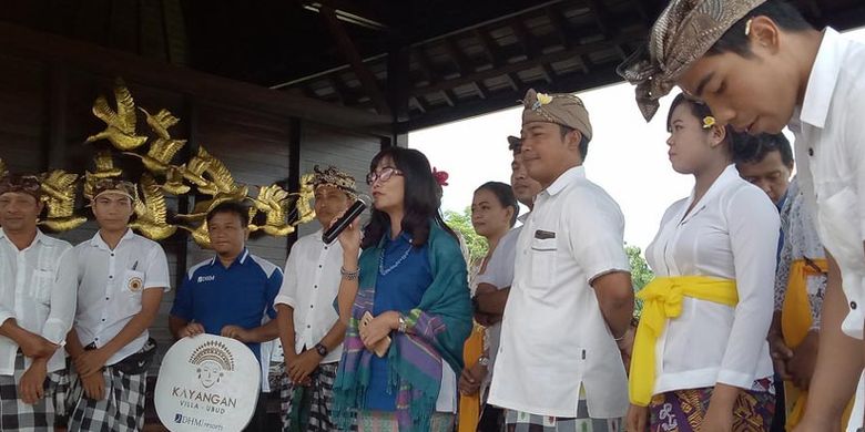 Grand opening Kayangan Villa Ubud di Desa Kenderan, Ubud, Kabupaten Gianyar, Bali, Sabtu (4/5/2019). Kayangan Villa Ubud menjadi bagian dari eksistensi Desa Kenderan sebagai desa wisata dengan latar belakang budaya dan sejarah.