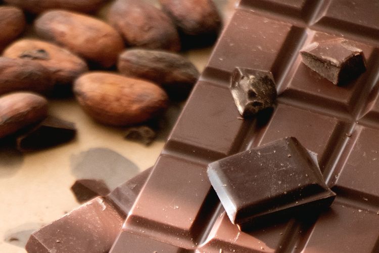 Ilustrasi cokelat hitam. Cokelat hitam merupakan sumber serat yang baik dan kaya akan mineral penting untuk kesehatan secara keseluruhan, seperti magnesium dan zat besi.