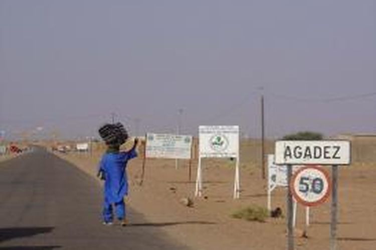 Agadez, kota terbesar di wilayah utara Niger.