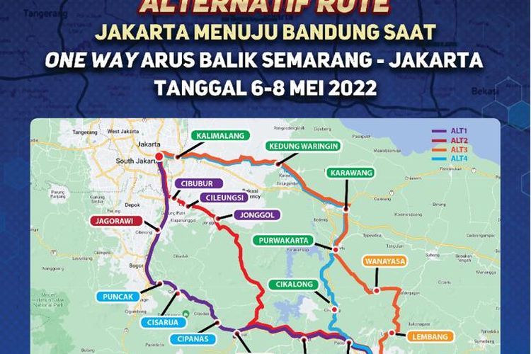 Rute Alternatif Jakarta-Bandung Selama Puncak Arus Balik Lebaran 2022