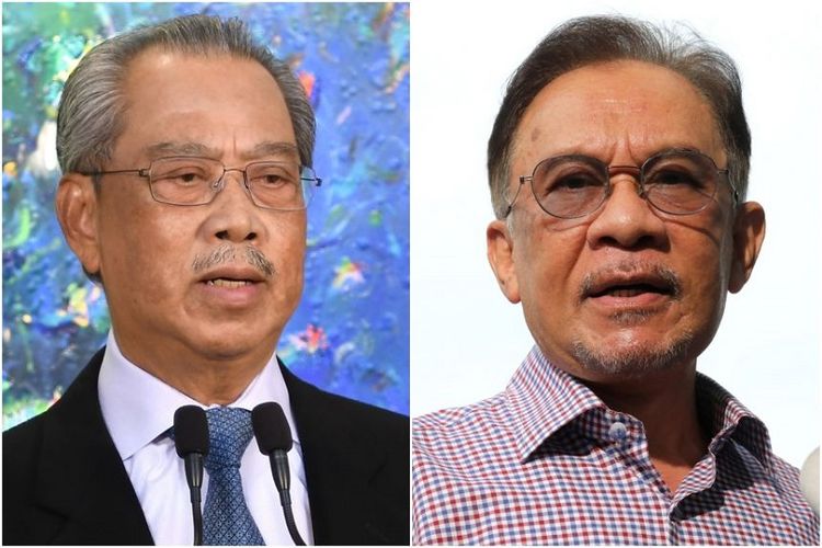 Perdana Menteri Malaysia Muhyiddin Yassin dan Pemimpin Oposisi Malaysia Anwar Ibrahim