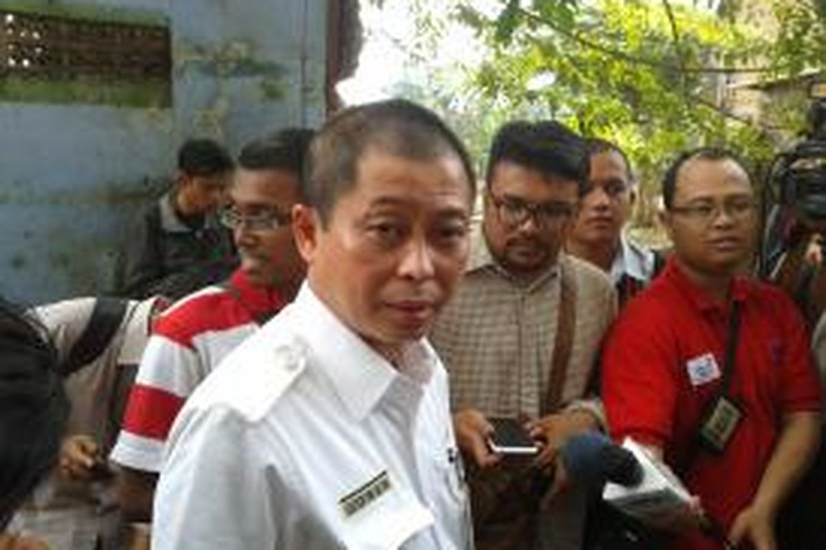 Direktur Utama PT KAI Ignasius Jonan saat memberikan konferensi pers terkait mudik lebaran 2013 di Stasiun Tanah Abang, Jakarta Pusat, Senin (12/8/2013)