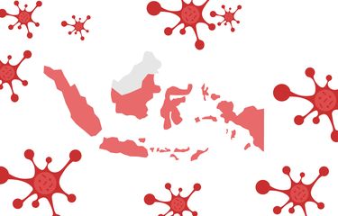 Ilustrasi virus corona di Indonesia
