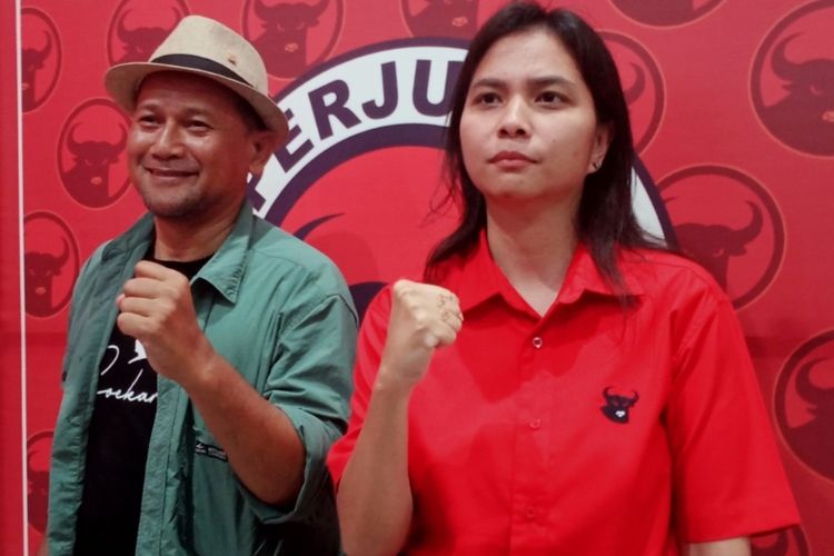 PDIP umumkan duet Ganis Rumpoko (kanan) dan Sam HC (kiri) di Pilkada Kota Malang 2024. 