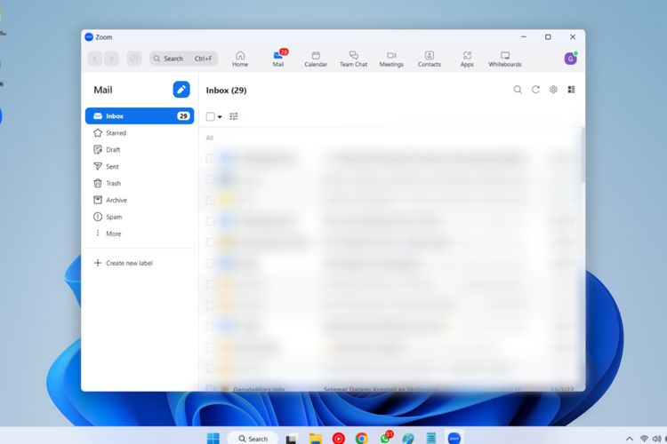 cara integrasikan gmail ke aplikasi zoom desktop. Setelah selesai diintegrasikan, pengguna bisa langsung membaca dan mengirim email lewat tab Mail.