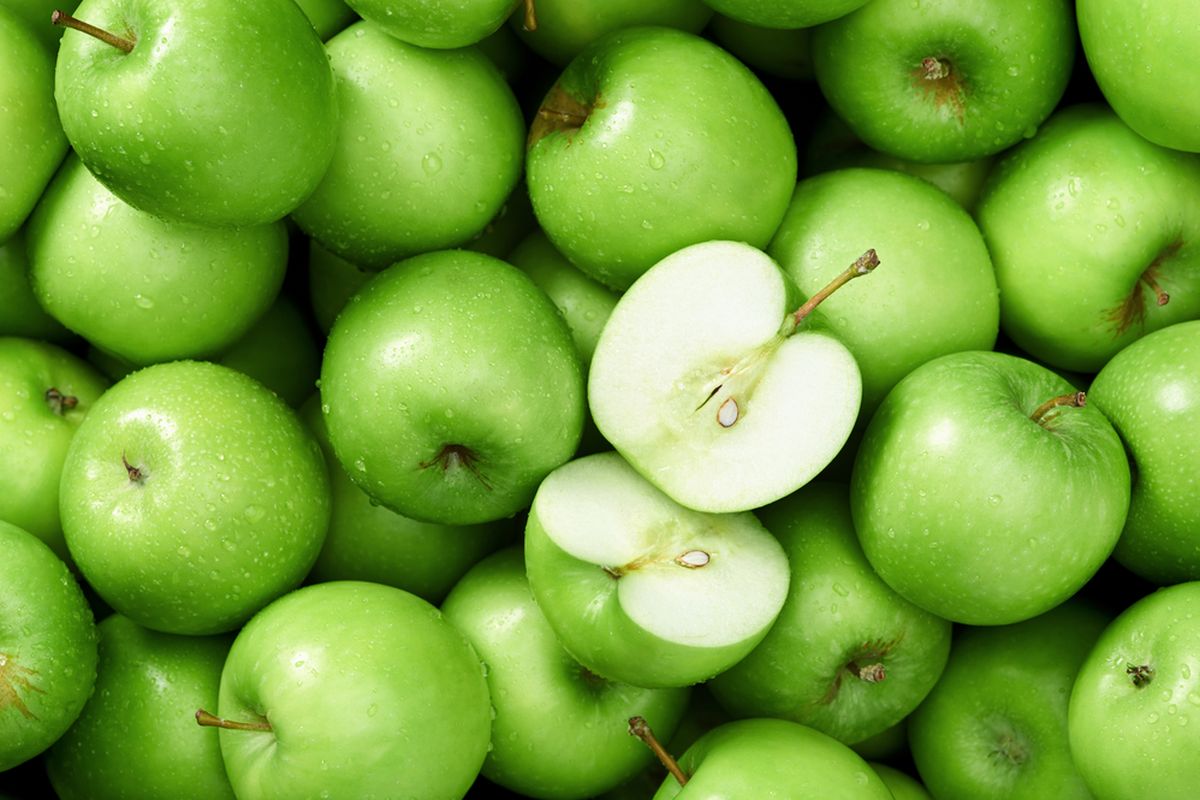 ilustrasi apel hijau