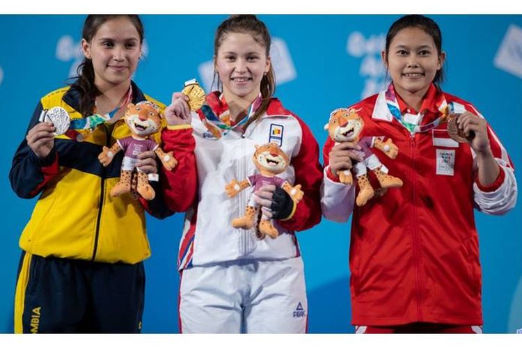Vinatasari Nur, berhasil sumbangkan medali pertama untuk Indonesia di ajang Youth Olympic Games 2018