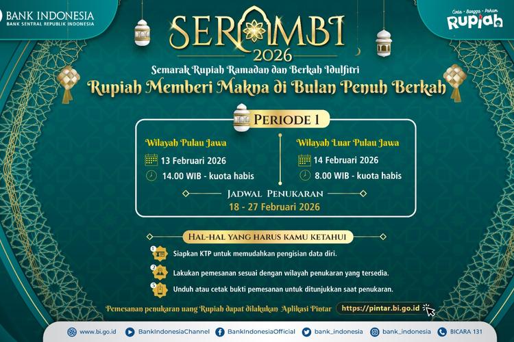 Penukaran Uang Baru 2026 periode pertama via PINTAR BI.