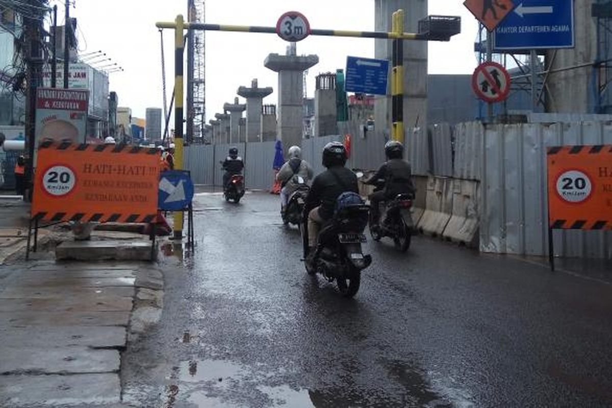 Kondisi Jalan Raya Fatmawati pada Kamis (9/2/2017).