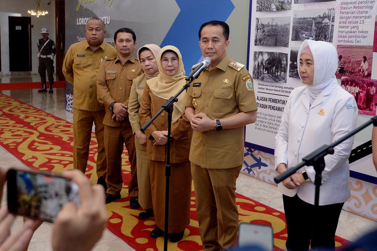 Pj Gubernur Sumut Agus Fatoni menghadiri Ekspose Nasional Perubahan Iklim di Aula Raja Inal Siregar, Jalan Diponegoro Nomor 30 Medan, Sumut, Senin (26/8/2024).