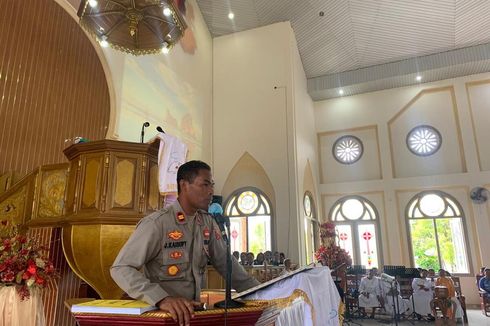 Kapolsek Pulau Haruku Serukan Pesan Damai untuk Warga di Mimbar Gereja