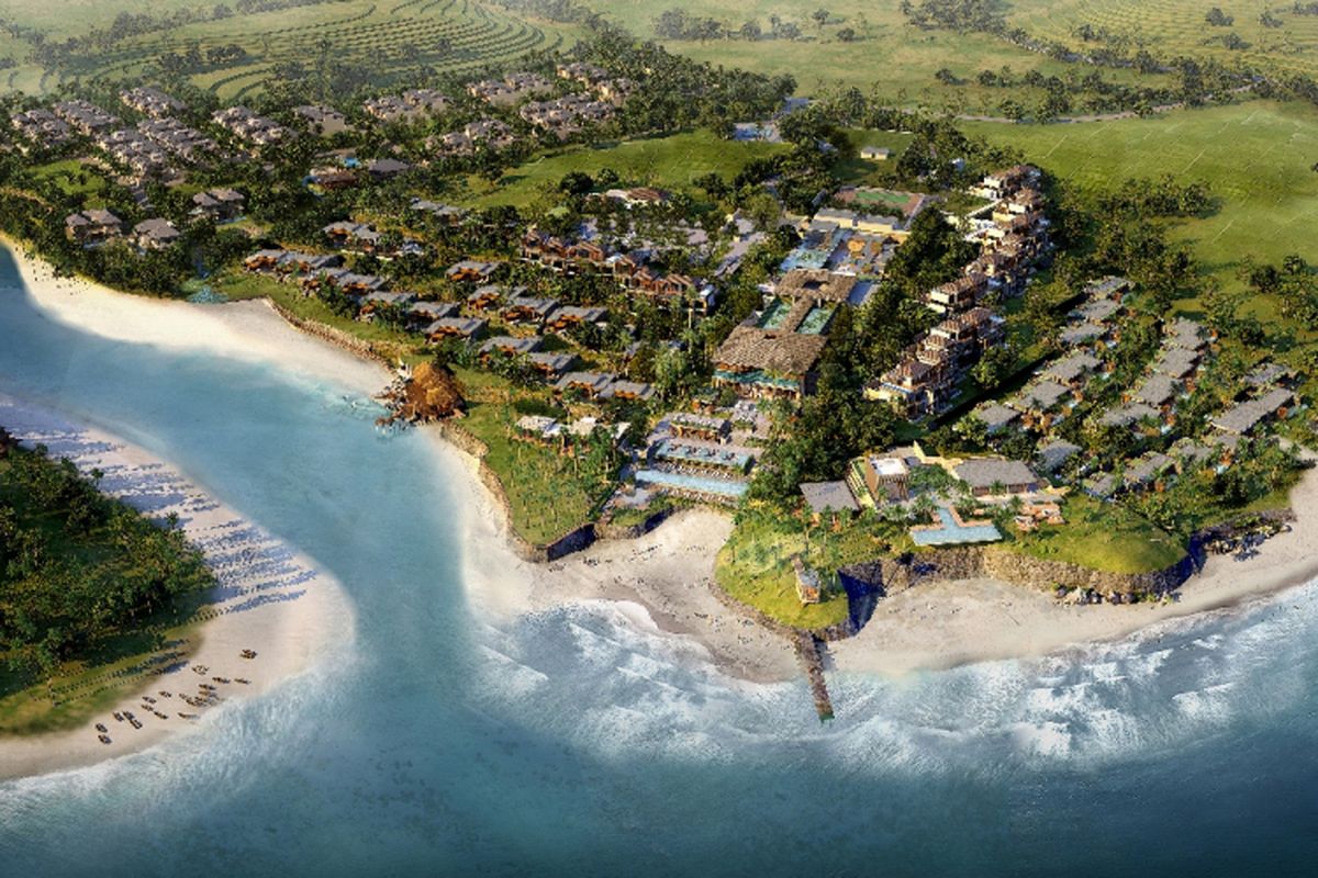 Aerial Rosewood Hotels and Resorts, Tabanan, Bali.