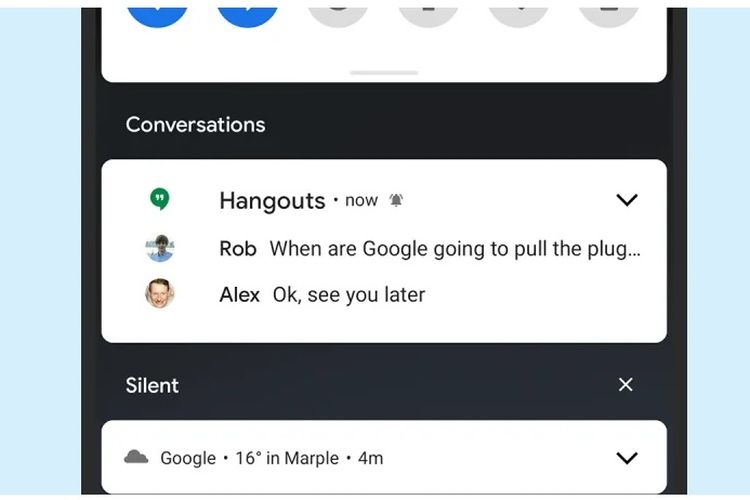 Keep track of conversations Android 11