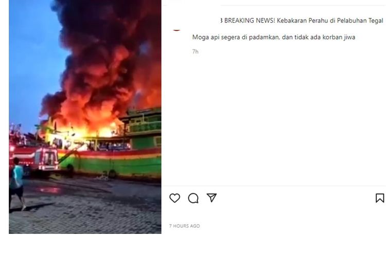 Viral video kebakaran di Pelabuhan Tegal