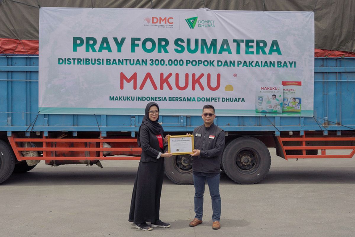 PT Lucky Mom Indonesia melalui merek popok bayi MAKUKU kirimkan bantuan untuk keluarga terdampak bencana banjir dan longsor di Sumatera.