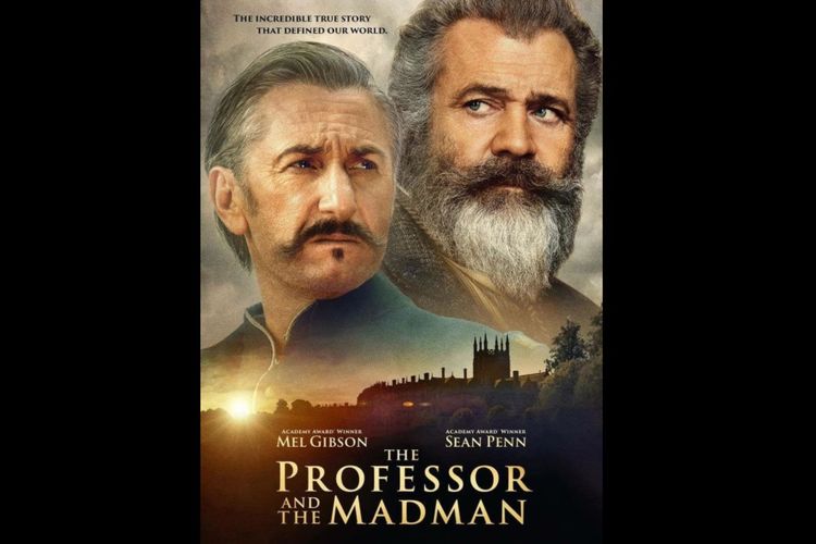 Sean Penn dan Mel Gibson dalam film drama biografi The Professor and the Madman (2019).