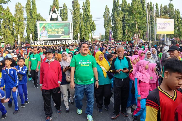 Bupati Blora Arief Rohman saat mengikuti launching GSS, Rabu (22/5/2024).
