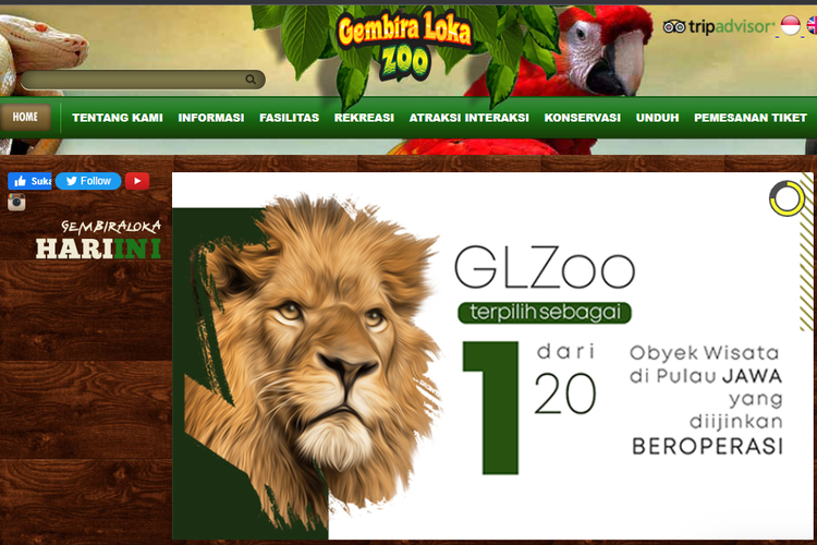 Tangkapan layar halaman depan situs gembiralokazoo.com.