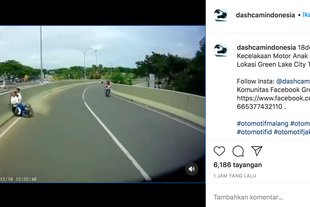 Kecelakaan motor melibatkan anak di bawah umur yang terjadi dikawasan Green Lake Tangerang