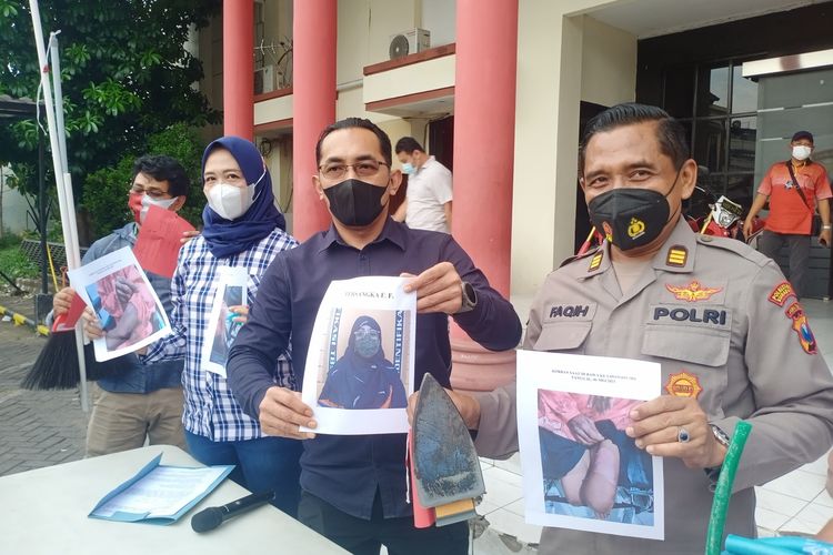 Kasatreskrim Polrestabes Surabaya AKBP Oki Ahadian saat rilis kasus kekerasan terhadap ART di Surabaya, Rabu (19/5/2021).