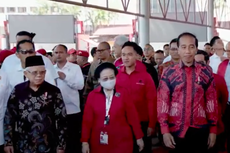 Kala Megawati Jemput Jokowi dan Ma'ruf Amin, Jalan Beriringan Menuju Tempat Rakernas IV PDI-P