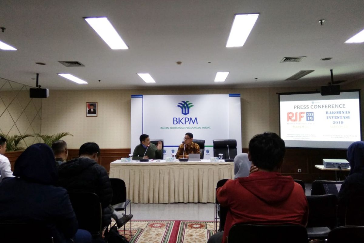 Konferensi Pers Badan Koodinasi Penanaman Modal di Gedung BKPM Jakarta, Rabu (6/03/2019)